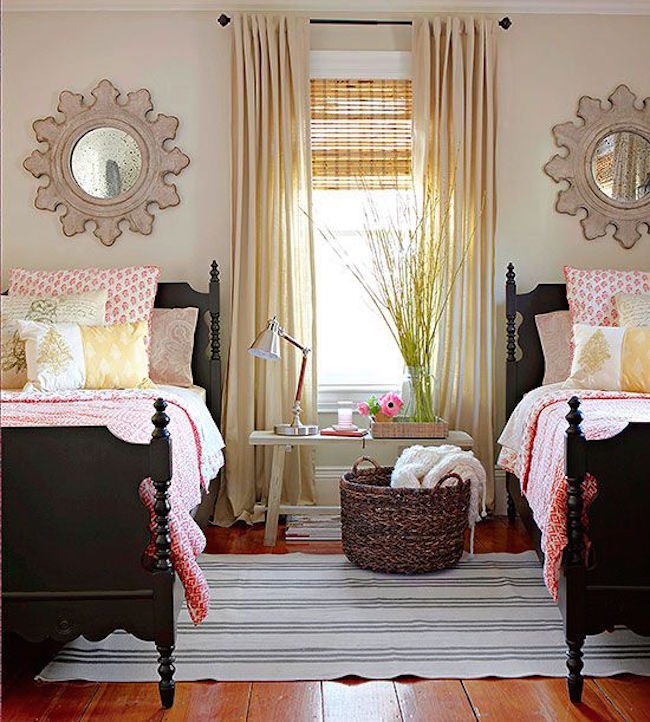 22 habitaciones de invitados con cautivadores diseños de cama gemelas