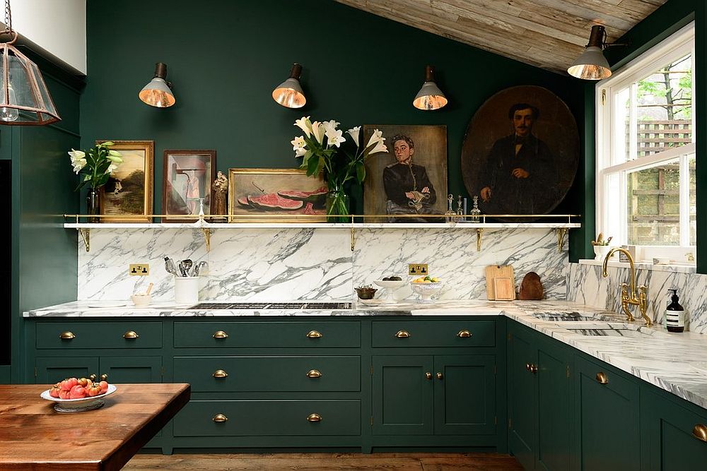 Kitchens de color verde oscuro: ¡20 hermosas ideas para aquellos que aman una sobrecarga de verde!