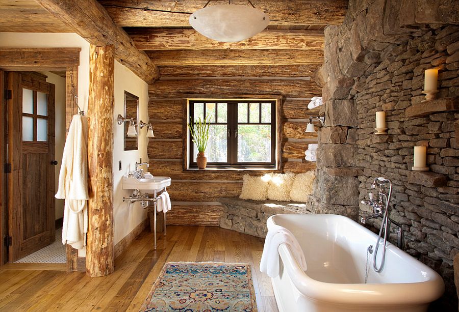 30 baños exquisitos e inspirados con paredes de piedra