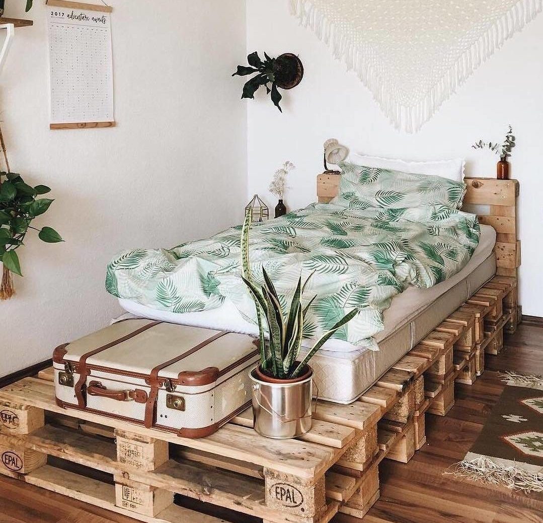 Ideas de cama de paleta de bricolaje para el hogar moderno